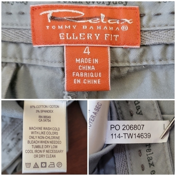 Tommy Bahama Women's Ellery Fit Cropped Relaxed Light Gray Khaki Pants Size 4 - Picture 6 of 9